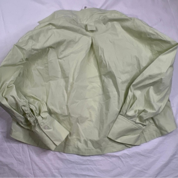 Zara Womens Green Button Front Shirt Boho Crop Long Sleeve Size S A060223 - Picture 2 of 7